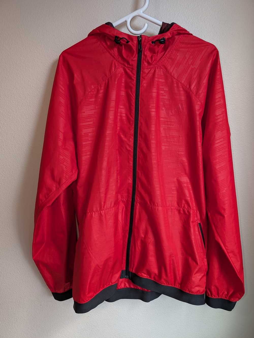 2017 Adidas Red Hooded Windbreaker Mens Size XL